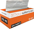 Pre-Cut Deli Aluminum Foil Sheets (500 Count) – 15” Extra-Wide Heavy-Duty Pop-Up Sheets for Restaurant Use, Disposable Tin Foil for Burritos, Hot Dogs & Sandwiches