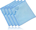 Window Cleaning Cloth, Glass Cleaning Cloth, Streaks Schatches Free. (Blue 4 Pack)