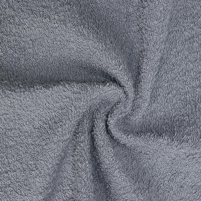 Textila Terry Wash Cloths – Pack of 10, Cool Grey, 12x12 Inches – Soft, Absorbent & Multipurpose Cotton Washcloths for Face, Hand, Bath, Kitchen, Spa, Gym & Hotel Use