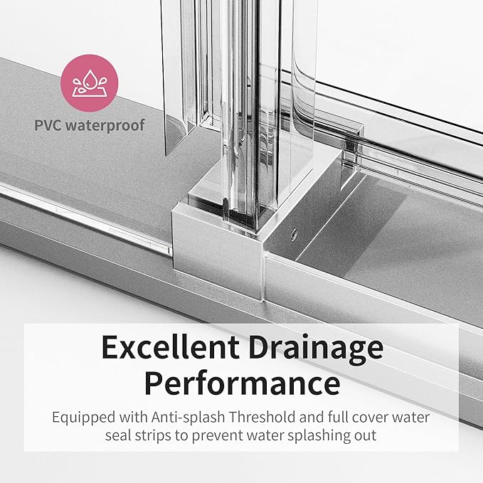 56-60" W x 76" H Frameless Soft-Close Sliding Shower Door, 3/8" (10mm) SGCC Tempered Glass, Reversible Install, Brushed Nickel Finish, Elegant Bathroom Upgrade