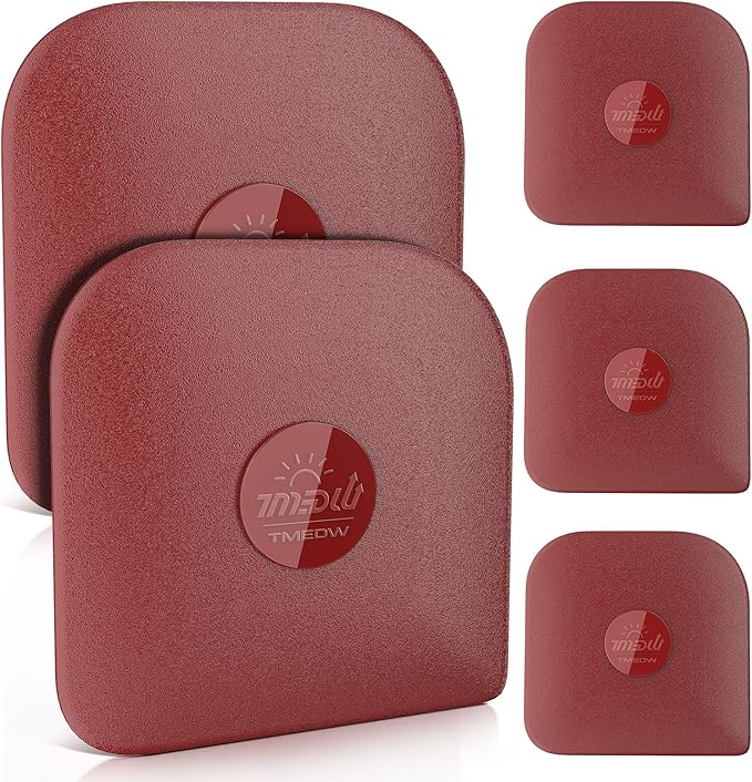 Pan Scraper, 5 Pcs Pot Scraper, Pan Scraper Plastic, Multifunctional Scraper Tool for Kitchen, Non-Slip, Food Safe, High Heat Resistant-Red