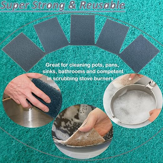 10 Pack 6 x 9 Inch 800 Grit General Purpose Scuff Pads for Scuffing, Scouring, Sanding, Paint Primer Prep Adhesion Scratch - Surface Preparation Automotive Car Auto Body Woodworking (Grey)