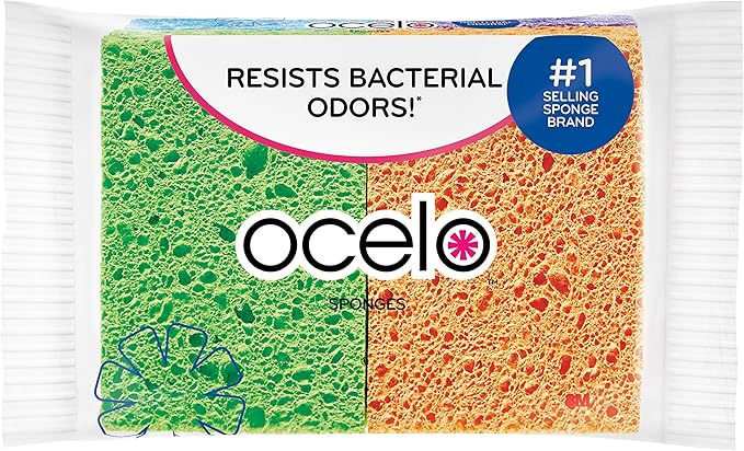 ocelo Handy Utility Kitchen Sponges, 4 Sponges/Pk, 1-Pack (4 Sponges Total)