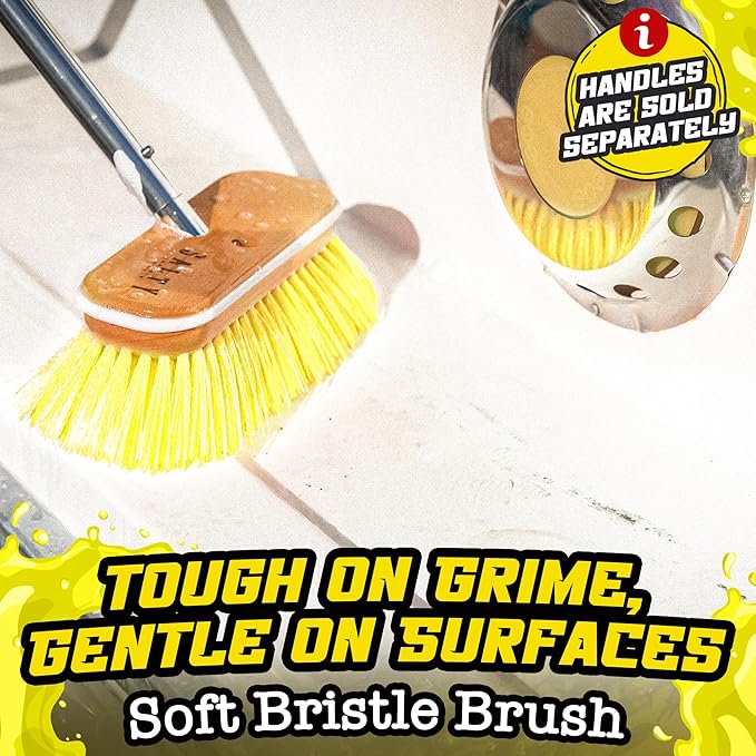 Salty Captain Soft Bristle Boat Deck Brush – Gentle Cleaning for Fiberglass, Glass & Polished Surfaces – Durable Marine-Grade Design