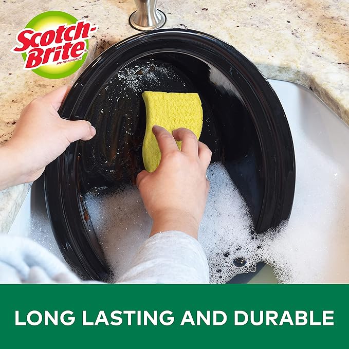 Scotch-Brite MMMHD3 Heavy Duty Scrub Sponge, Yellow & Green, 3 Per Pack