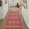 2x6 Runner Rug Red Christmas Hallway Carpet Xmas Holiday Decor Bedroom Carpet Snowflake Washable Non Slip Kitchen Mat Indoor Accent Rug Decorative Dining Room Laundry Room Living Room