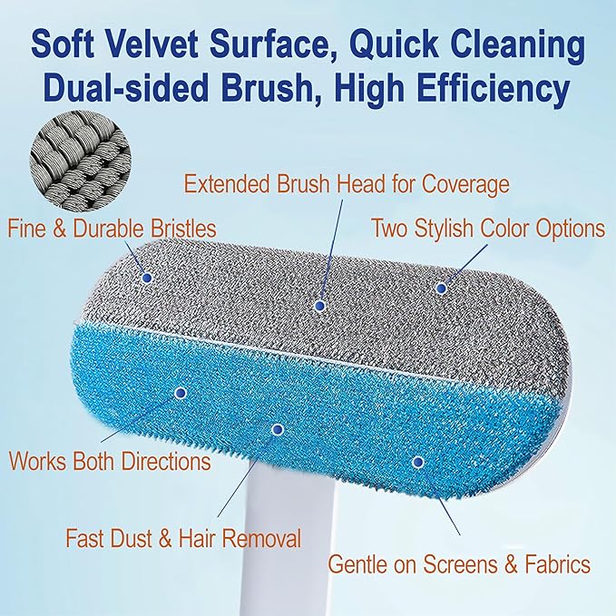 6-in-1 Window Track & Screen Cleaning Kit – Detachable Brushes, Squeegee, Microfiber Cloth & Spray Bottle for Home Window Cleaning