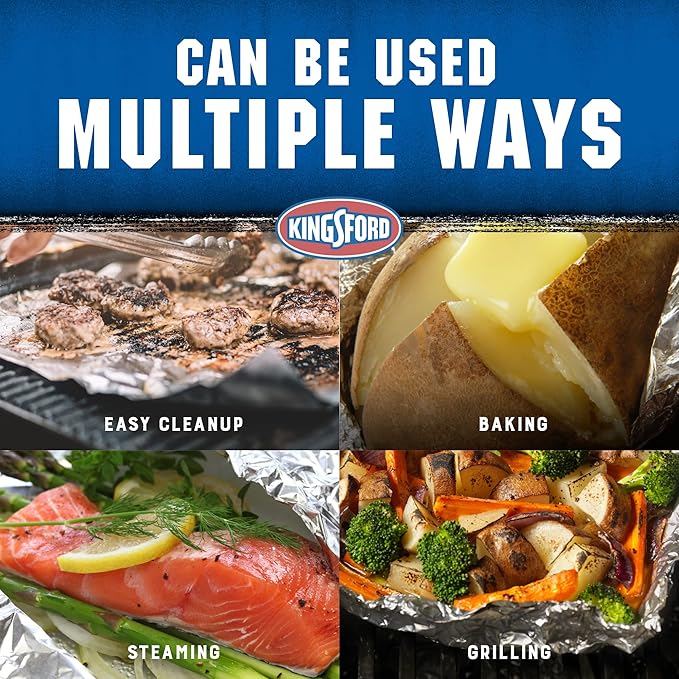 Kingsford Heavy Duty Aluminum Grilling Foil | Durable Aluminum Foil for Grilling, Cooking, Steaming, and Food Storage, 45 Sq. ft Roll