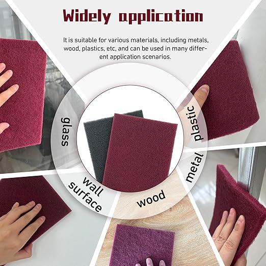 Premium 6" x 9" Scuff Pads 10 Pack, 5 Each Maroon General Purpose & 5 Each Gray Ultra Fine - Scuffing, Scouring, Sanding, Paint Primer Prep Adhesion Scratch - Surface Preparation Automotive Autobody