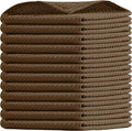 Brown Waffle Dishcloths, 12x12 Inch, Durable, Soft, Absorbent, Quick Drying, 100% Cotton, Reusable, Machine Washable, Ideal for Cleaning, Multipurpose Towels, Set of 12