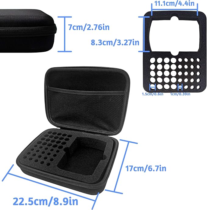 Battery Organizer Storage Bag, Safe Neat Shockproof Hard Portable Batteries Case, Holds 40 AA and AAA Batteries with Mesh Pocket for Chargers