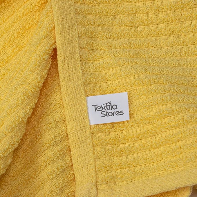 Textila Bar Mop Towels 12x12 Inch – Lemon Yellow – Pack of 10 - Cotton Dish Cloths & Cleaning Towels for Kitchen, Bar, Restaurant, Household Use – Absorbent, Durable, Reusable