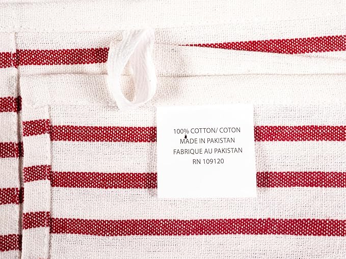 KAF Home Assorted Flat Kitchen Towels |100% Cotton - 18 x 28 inches | Ultra Absorbent Soft Dish Towels | Perfect for Cooking, Cleaning, and Drying Hands (Red, 18 x 28-10 Pack)