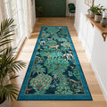 GarveeHome Jungle Rug 2.5x10 Kitchen Runner Rug Non Slip Washable Runners for Hallways, Animal Print Runner Rugs with Rubber Backing Soft Low-Pile Forest Long Carpet for Bedroom Entryway Laundry, Blue