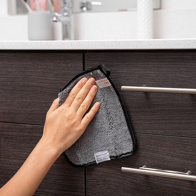 Life Miracle Nano Towels - Amazing Eco Fabric That Cleans Virtually Any Surface with Only Water. No More Paper Towels Or Toxic Chemicals. 4-Pack (8x8, Nano Blue)