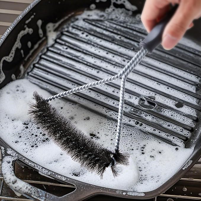 2 Pack Air Fryer Cleaning Brush | Small Grill Brush for Deep Cleaning | Air Fryer Cleaning Kit with Durable Stainless Steel Bristles for Kitchen, BBQ, and Cooking Surfaces
