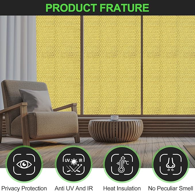 Reflective Insulation Roll 59inch x 8.2Ft Double Bubble Reflective Aluminum Foil Wrap Insulating Sheet Thermal Shield Radiant Barrier for Winter RV Window Thermal Cold Insulation Summer Heat - Golden
