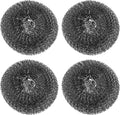 HARFINGTON 4pcs Stainless Steel Scrubber Pad, Barbecue Grill Cleaning Scrubber Pads Replacement Steel Wool Brush Head for Gas, Outdoor BBQ Accessories