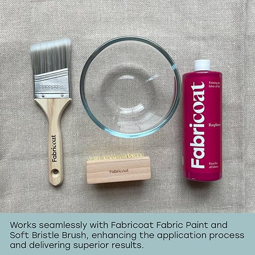 Fabricoat Paintbrush – Angled Cutting in Paint Brush - Firm Bristled Brush with Wooden Handle - Use to Apply Fabric Paint (60mm / 2.5 inch)