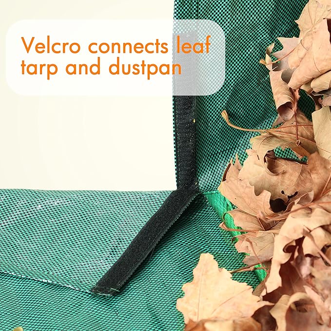 Gardzen 2-Pack Large Yard Dustpan-Type Garden Bag with Traps for Collecting Leaves - Reusable Heavy Duty Gardening Bags, Lawn Pool Garden Leaf Waste Bag - 53 Gallon Per Bag