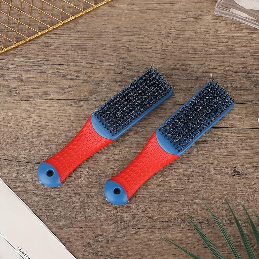 2pcs Stainless Steel Wire Brushes, Reinforced Cleaner Metal Bristle Heavy Duty Cleaning Brushes Hand Wire Scratch Brush for BBQ Barbecue Grill Kitchen Industrial Rust Paint Removal