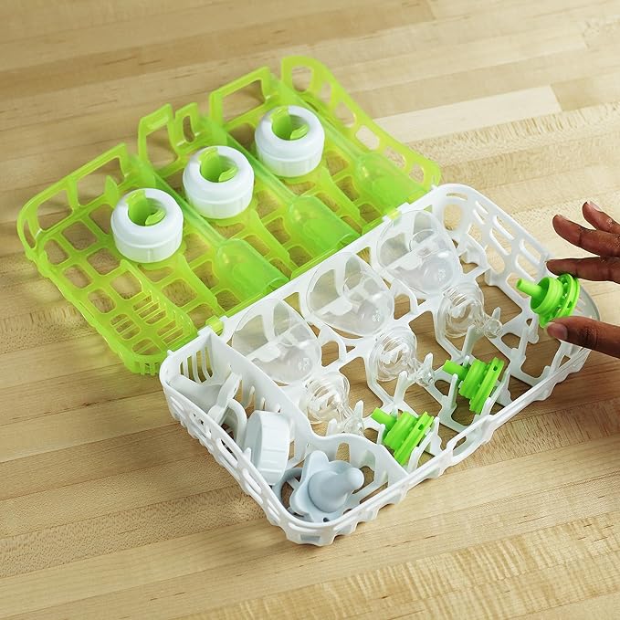 Dr. Brown's Natural Flow Baby Bottle Vent System Cleaning Brushes and Dishwasher Basket for Bottle Parts, 4 Brushes and 1 Basket