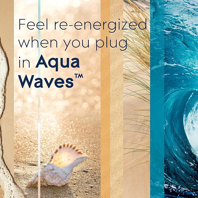 Glade PlugIns Refills Air Freshener, Scented and Essential Oils for Home and Bathroom, Aqua Waves, 1.34 Fl Oz, 2 Count