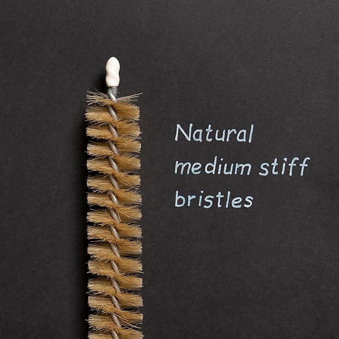 Konex 45 Inch (115cm) Premium Flexible Medium-Stiff Natural Bristle Radiator, Coil and Vent Brush with Wood Handle