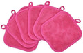 Makeup Remover Cloths for Face, Eye, Lips - Reusable Makeup Remover Pads Soft Microfiber Facial Cleansing Cloths 5 x 5 inch 6 Pack (Dark Pink)