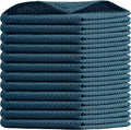Teal Waffle Dishcloths, 12"x12", Soft, and Absorbent, 100% Cotton, Reusable, Quick Drying, Machine Washable, Ideal for Kitchen Cleaning, Multipurpose Towels for Everyday Use, 12 Pack