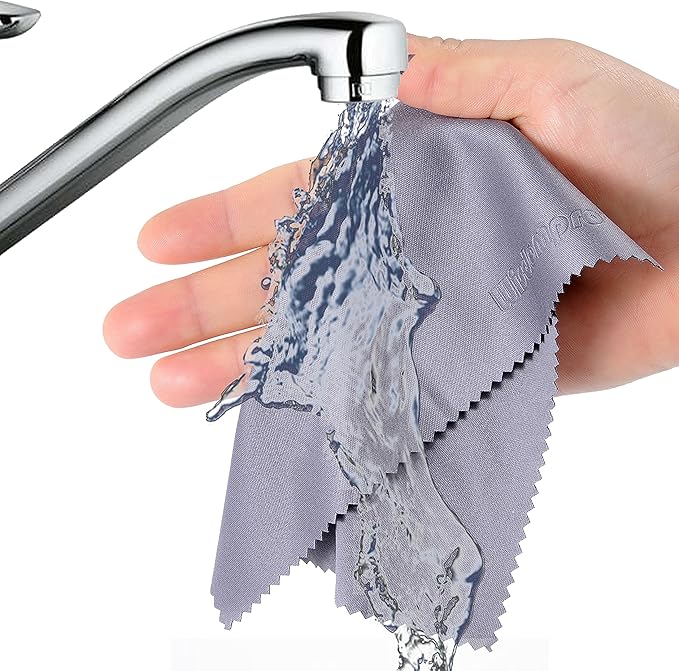 Wisdompro 8-Pack 6x7 Inches Microfiber Cleaning Cloth for Camera Lens, Glasses, Phone, iPhone, iPad, Tablet, Laptop, LCD TV, Computer Screen, Monitor and Other Electronics Device - Grey