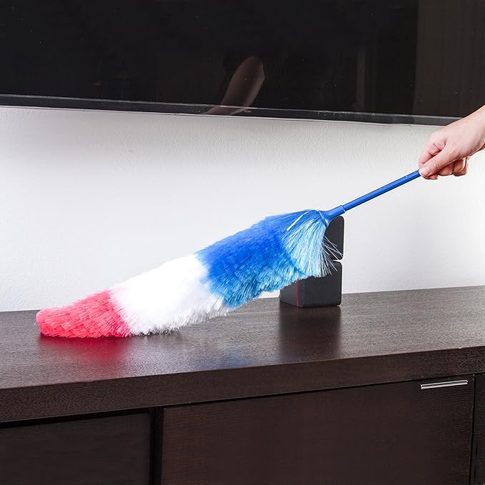 Kitchen + Home Large Static Duster - 27" Inch Electrostatic Feather Duster attracts dust Like a Magnet! - Sapphire