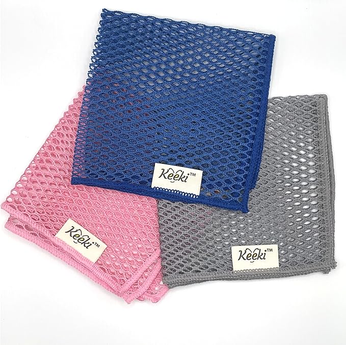Keeki Cloth - Kitchen Cleaning Cloth, Package of 3 mesh Cloths Assortment