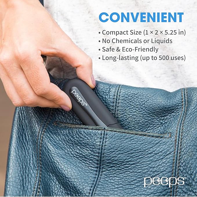 CarbonKlean Peeps Eyeglass Lens Cleaner - Efficient and Durable Carbon Microfiber Technology - Exclusively Used by NASA - 500 Uses (Green, 2 Pack)