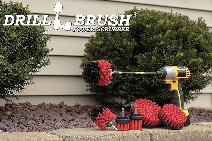 Outdoor Stiff Bristle Brush - Bird Bath Cleaning Brushes - Garden Statues Cleaning Tools - Outdoor Water Fountain Brush - Headstone Restoration Brush Kit - Granite Cleaner - Concrete Stain Remover