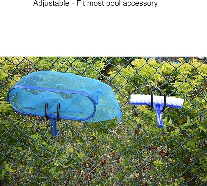 YYST Pool Tool Organizer Holder Pool Cleaning Accessory Organizer Holder Rack - Store Poles, Brushes, Nets, Vacuum Heads,Leaf Rakes, Skimmers, etc (4)