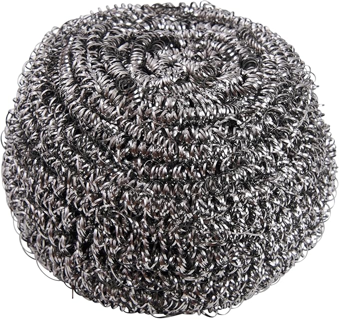 Spontex Specialist Stainless Steel Scourers | XL | Tough Metal Scourers for Professional Washing Up, Grease Removal and Dish Scrubbing | 6 Pack