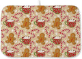 Christmas Dish Drying Mats 18x24 Inch Candy Cane Snowflake Gingerbread Man Drying Mats Xmas Winter Holiday Kitchen Decor Absorbent Drying Pad Rack Drainer Mats for Kitchen Dining Room Counter