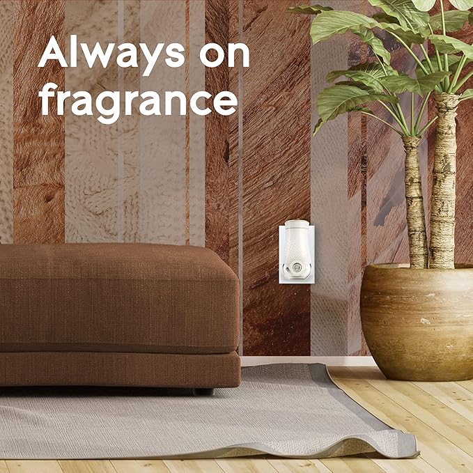 Glade PlugIns Refills Air Freshener Starter Kit, Cashmere Woods, Scented and Essential Oils for Home and Bathroom, 0.67 Fl Oz, 1 Warmer + 1 Refill