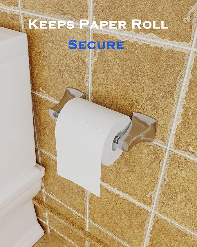 Polished Chrome Toilet Paper Holder Bathroom Double Post Pivoting Tissue Roll Holder Stainless Steel and Zinc Alloy Wall Mount