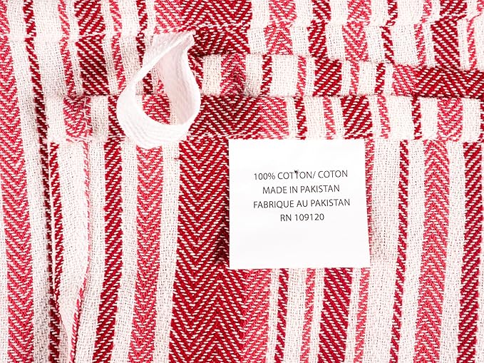 KAF Home Assorted Flat Kitchen Towels |100% Cotton - 18 x 28 inches | Ultra Absorbent Soft Dish Towels | Perfect for Cooking, Cleaning, and Drying Hands (Red, 18 x 28-10 Pack)