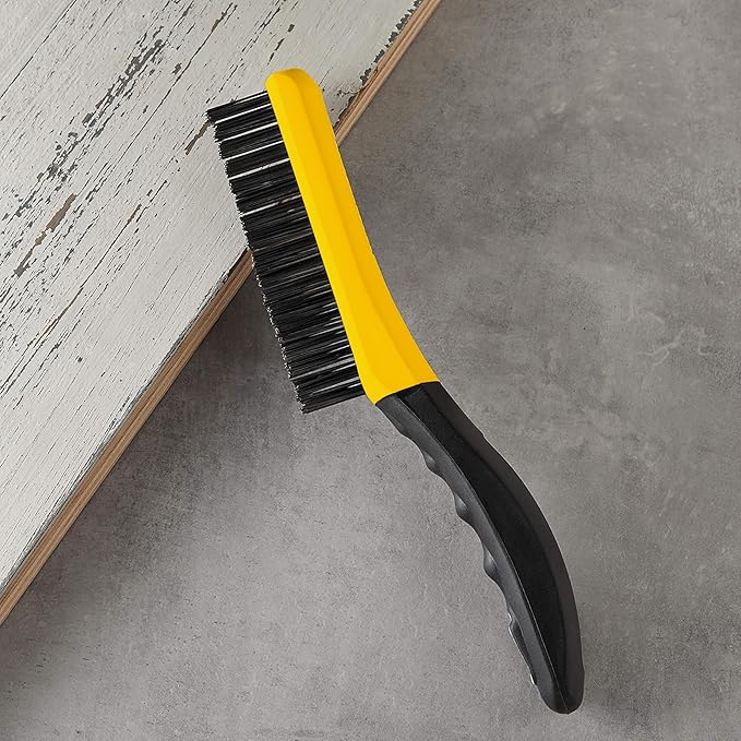 ALLWAY SB416 Soft-Grip Carbon Steel Wire Brush with Shoe Handle