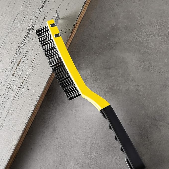 ALLWAY SB319 Soft-Grip Carbon Steel Wire Brush with Scraper