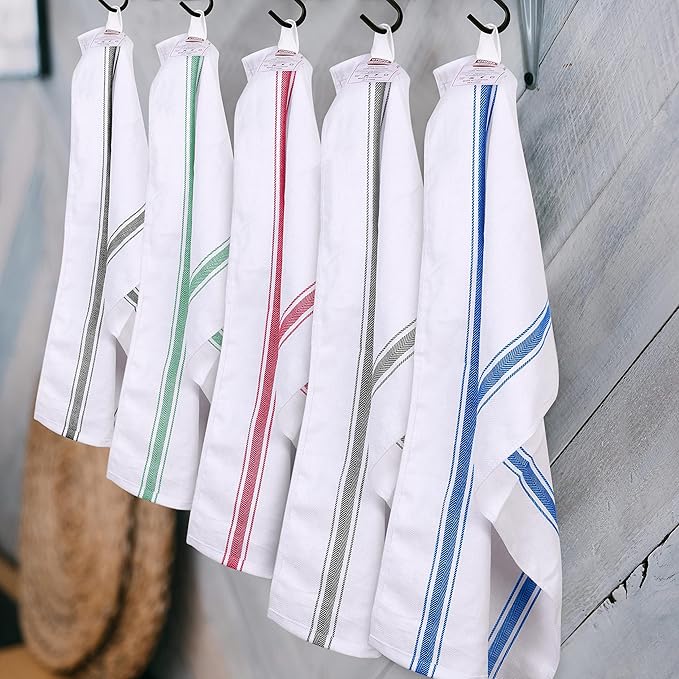 Utopia Towels Red Dish Towels [12 Pack - 15 x 25 Inches] 100% Ring Spun Cotton Highly Absorbent & Reusable Cleaning Bar, Tea, Kitchen and Dishcloths Set - 200 GSM