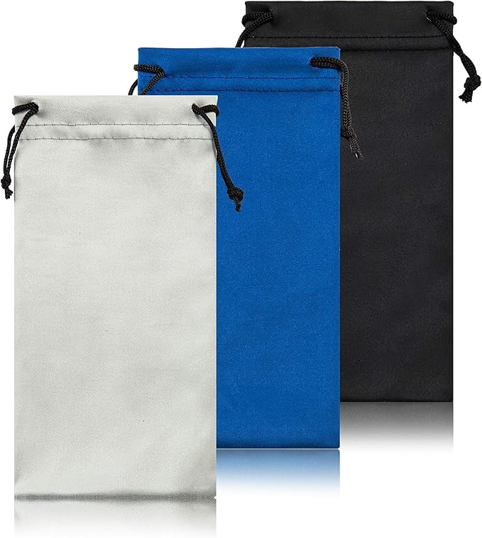 TRIUMPH VISION Soft Eyeglass Pouch 3 Pack - Pouch for glasses Microfiber Screen Cleaning Bag