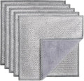 5 Pack Dual-Sided Metal Wire Dishcloth, Reusable Non-Scratch Cleaning Pads with Fabric Side for Nonstick Cookware, Pots, Pans & Kitchen Cleaning