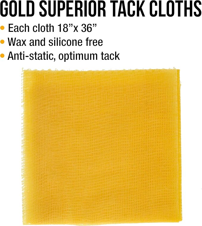 Dura-Gold - Pure Gold Superior Tack Cloth (Pack of 12), Woodworking, Automotive Paint, Tack Cloth Autobody Painting, Painters Cloths, Dust Rags, Stain Rags, Wood Staining Pads, Tac Cloths, Tacky Towel