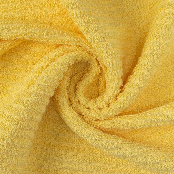 Textila Bar Mop Towels 12x12 Inch – Lemon Yellow – Pack of 10 - Cotton Dish Cloths & Cleaning Towels for Kitchen, Bar, Restaurant, Household Use – Absorbent, Durable, Reusable
