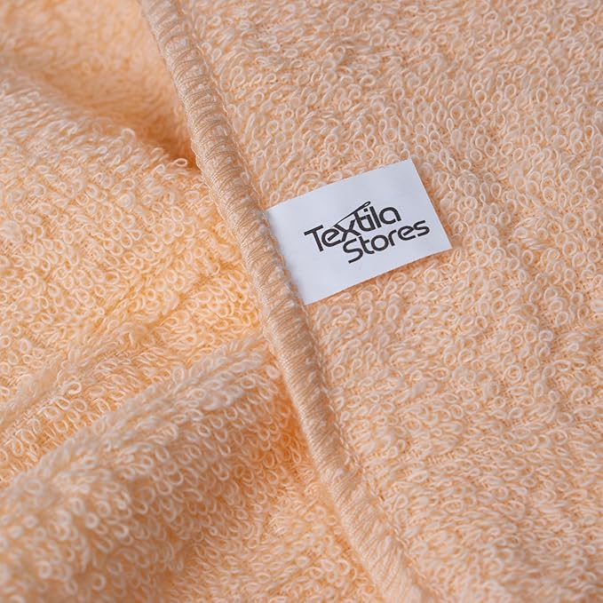Textila Terry Wash Cloths – Pack of 10, Soft Peach, 12x12 Inches – Soft, Absorbent & Multipurpose Cotton Washcloths for Face, Hand, Bath, Kitchen, Spa, Gym & Hotel Use
