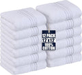 Utopia Towels Wash Cloths Set, 12 by 12 Inches, 100% Cotton Ring Spun, Highly Absorbent and Soft Feel Washcloths for Bathroom, Spa, Gym, and Face, 12 Pack White